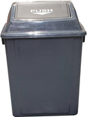 30L Square Waste Bin w/Push Lid - Black