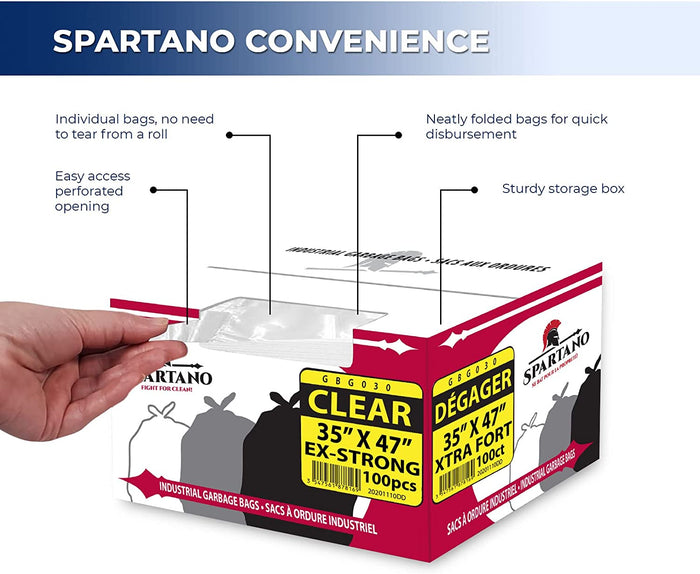 Spartano - Garbage Bags - Ex-Strong - Clear - 35