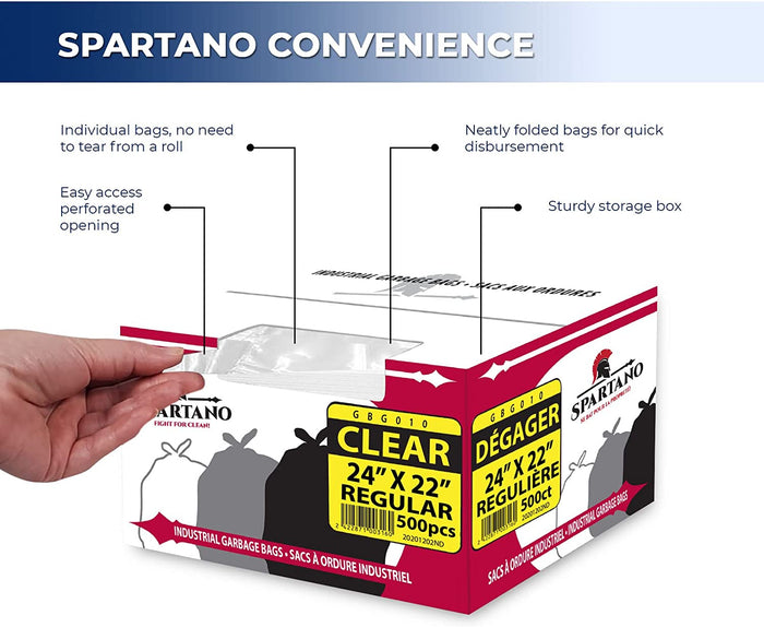Spartano - Garbage Bags - Regular - Clear - 24