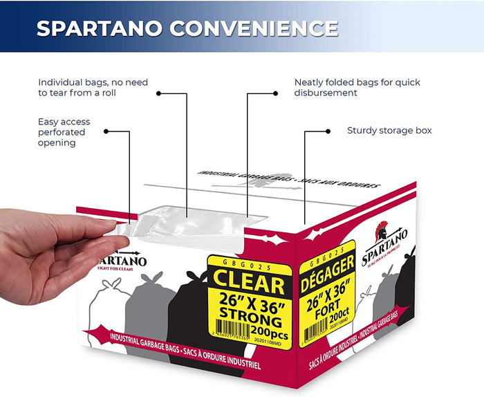 Spartano - Garbage Bags - Strong - Clear - 26