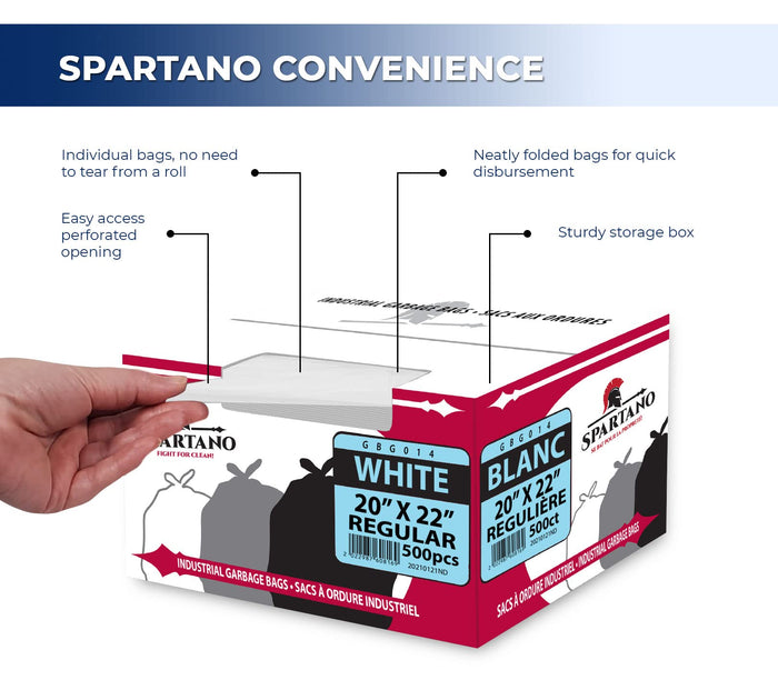 Spartano - Garbage Bags - Regular - White - 20