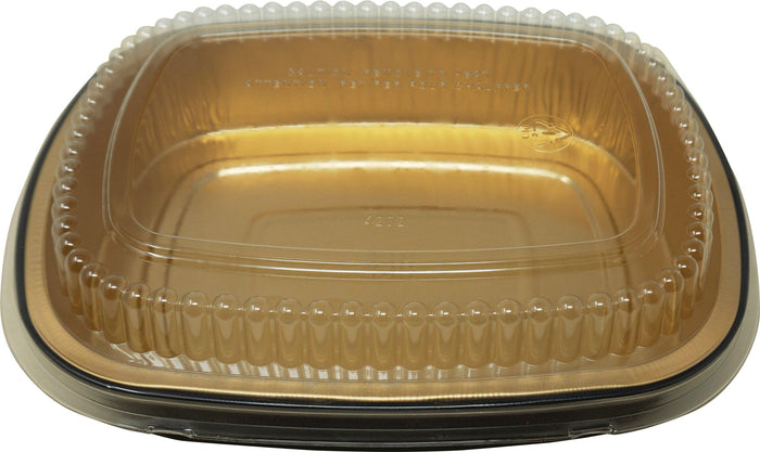 HFA - Gold Gourmet To Go Entree Pans With Lids - Medium - 4202-70-50WDL
