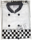 Chef Coat - White & Black - S - w/Solid Buttons - 4426