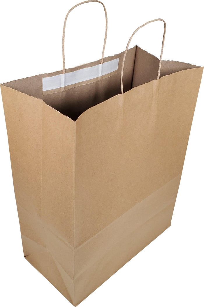 Prime Bags - Self Adhesive Paper Bags with Twisted Handles - 13x7x17