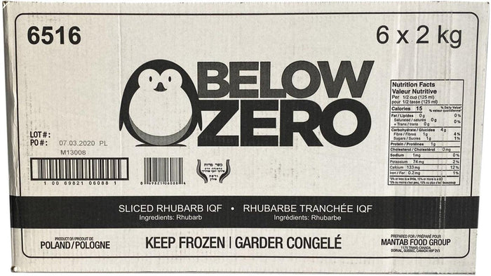 Below Zero - IQF Sliced Rhubarb - 6516
