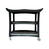 Black/Grey Large 3 Shelf Service Trolley 96x50x96Cm Y1500