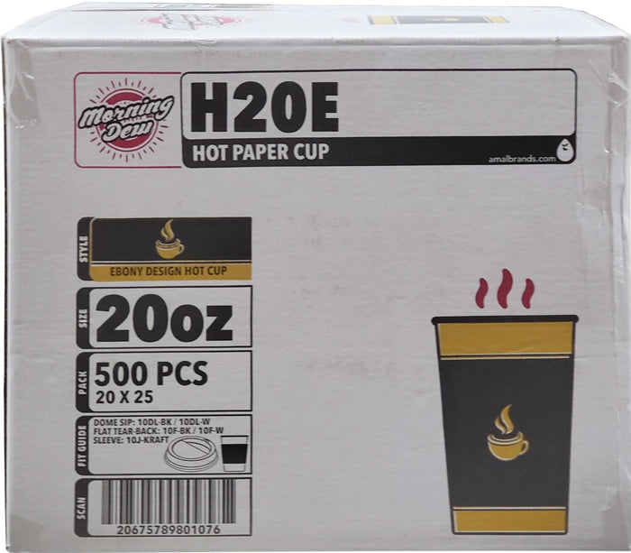 Morning Dew - 16oz Hot Paper Cup - Double Wall - White - D-H16W