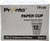 Pronto - 12oz Paper Cup - Ripple - Black
