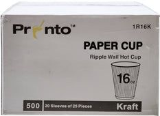 Table Accent - 16oz Paper Cup - Ripple - Kraft