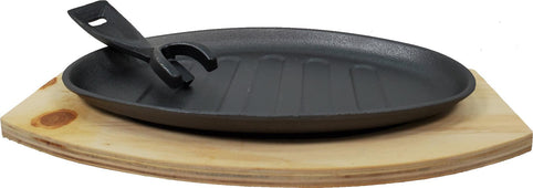 Cast Iron Platter 28x17 cm - w/Pick & Wood