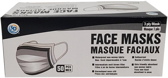XC - Disposable 3 Ply - Face Mask - Red / Black