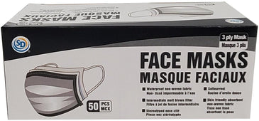 Disposable 3 ply - Face Mask - Red / Black