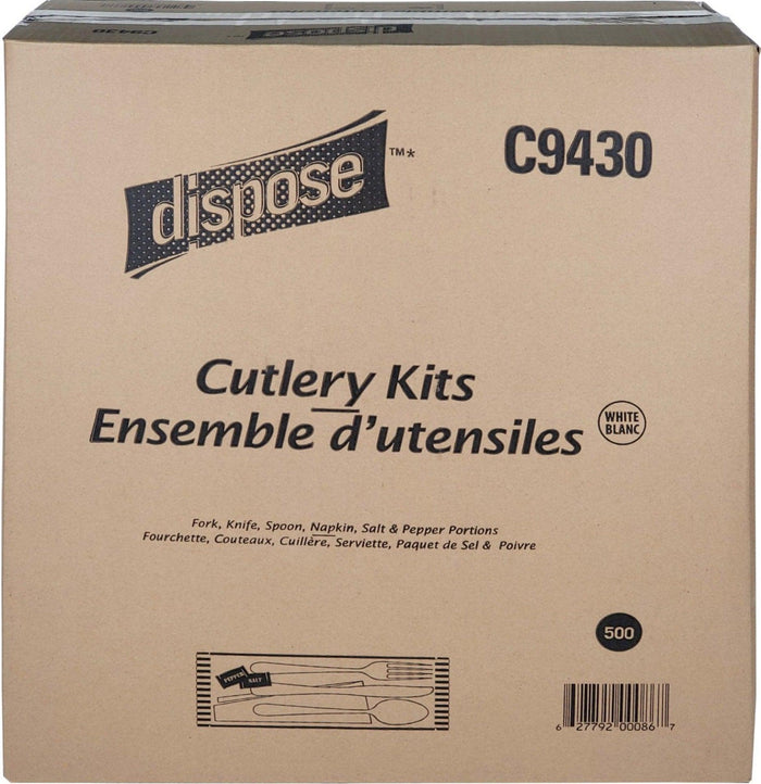 Value+ - Cutlery Kit / Meal Kit - 6pcs - White - F/K/TS/N/S&P - MK-610