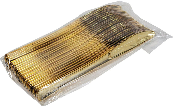Dispose - Knife - Heavy Plastic - Gold/Silver
