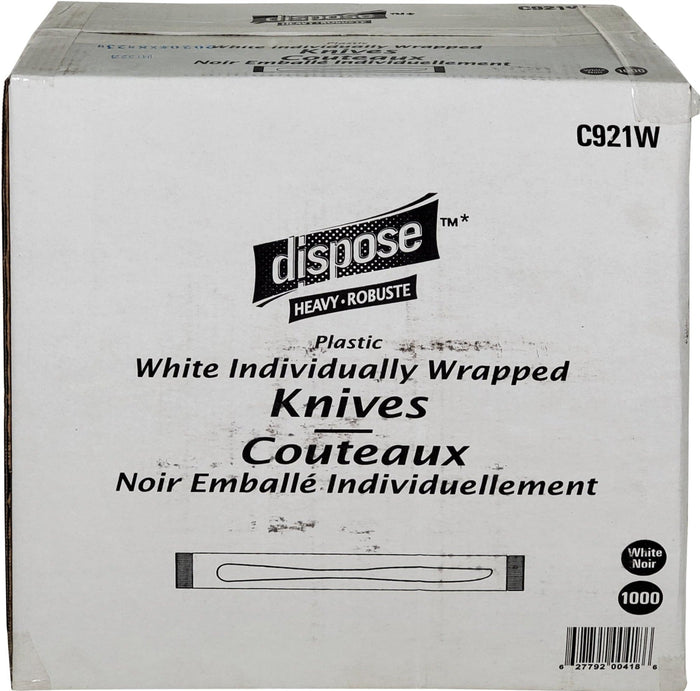 CLR - Dispose - Knife - Ind. Wrapped - Heavy - White