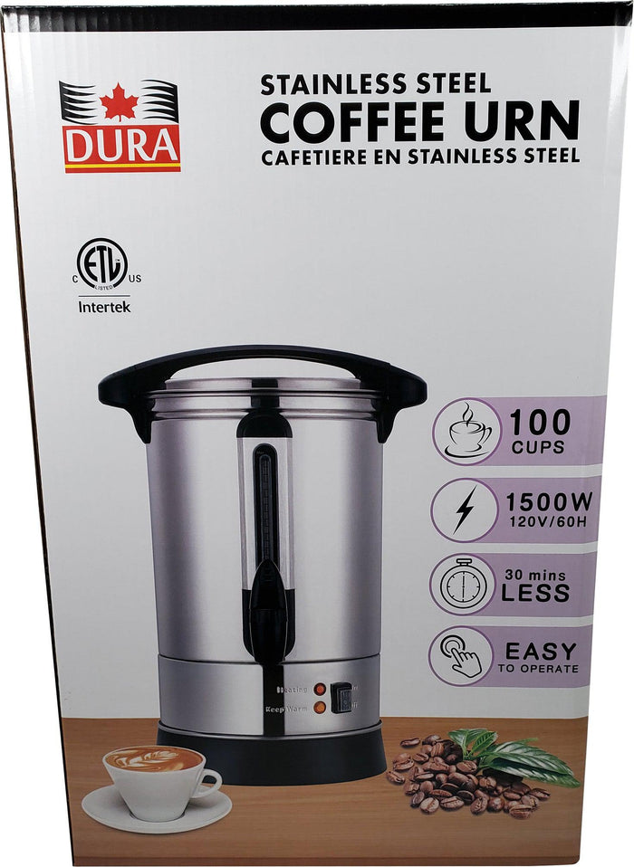 Galaxy 100 Cup (510 oz.) Stainless Steel Single Wall Coffee Urn - 120V,  1500W