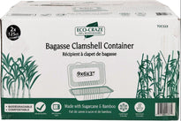 Eco-Craze - 9x6x3 Bagasse Clamshell Container