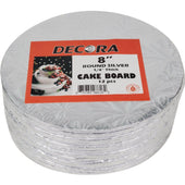 Decora/Enjay - Cake Board - Round - Silver - 8x1/4