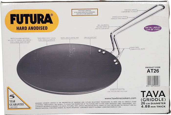 Futura Non-Stick Concave Tava Griddle 10 in. - 4.06mm with Steel Handle, 1  - Foods Co.