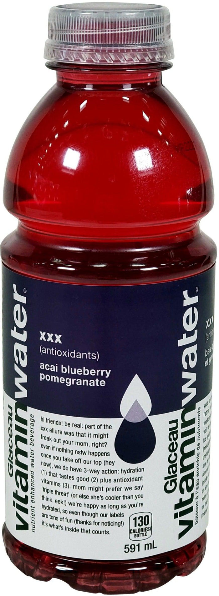 Glaceau - Vitamin Water - Mineral Water - Acai-Blueberry - Bottles