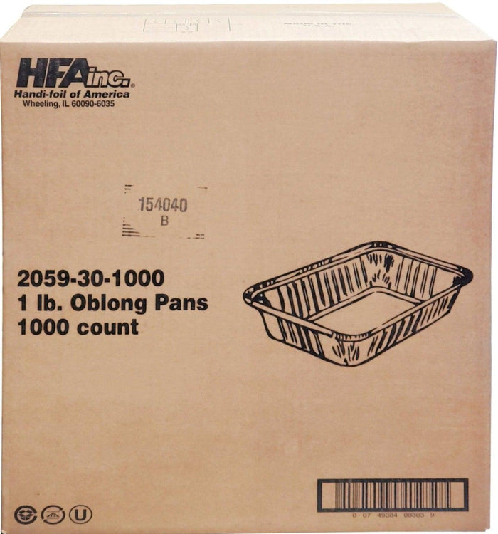 SO - HFA - 1 lb Oblong Pan - Aluminium Tray - 2059-30-1000