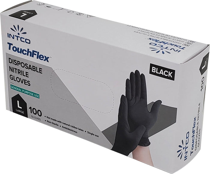 Intco/Touch Flex - Gloves - Nitrile - PF - Black - Large