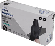 TouchFlex Disposable Nitrile Gloves Exam - Large, Black