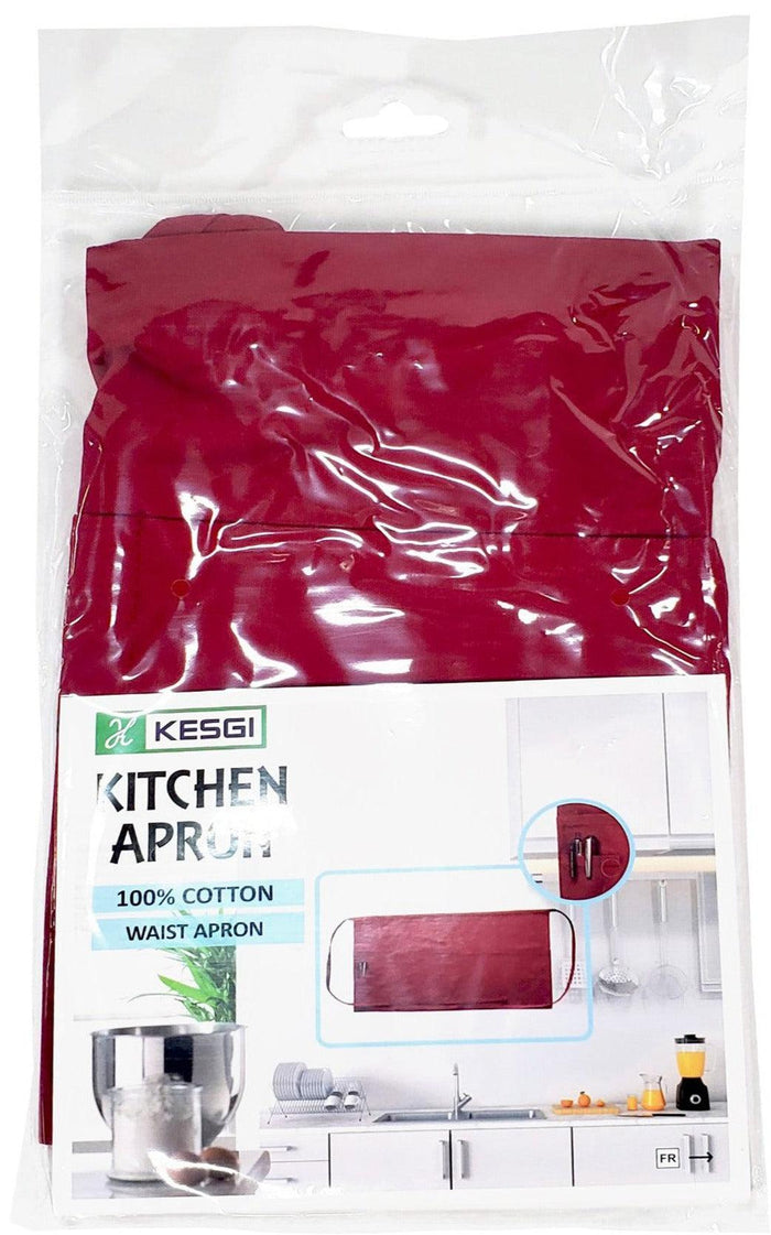 Kesgi - Apron - Waist - Burgundy - 3 Pockets - AP003BR