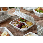 CLR - Earth Choice - MFPP Hinged Lid Container - 8.5x8.5 - 3 Comp - YCNW0853 - White