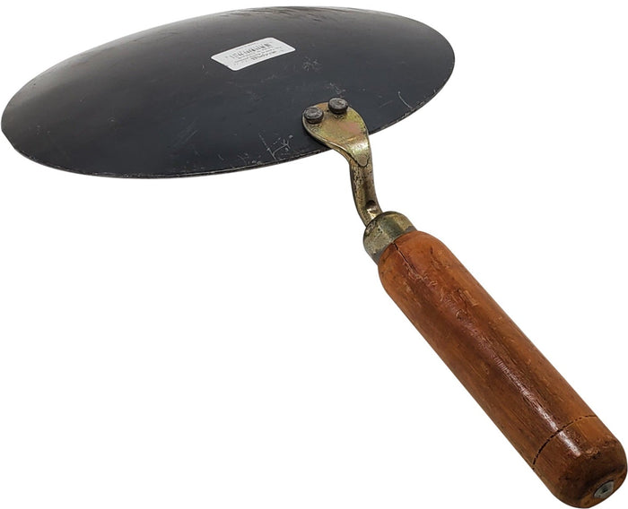 XC Noor Iron Tava w Wooden Flat Handle 10 Concave