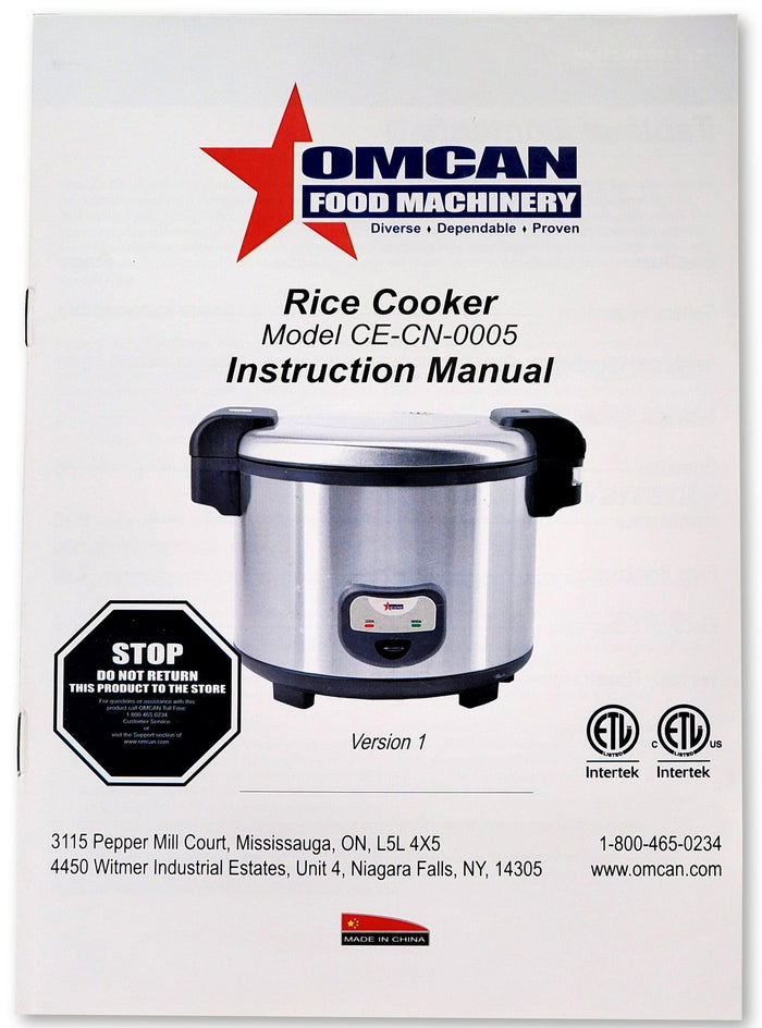 Omcan - Rice Cooker & Warmer (60 Cups)