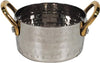 Mini Sauce Pan SS Hammered 150Ml With 2 Gold Handles , 7.5 X 3.75cm