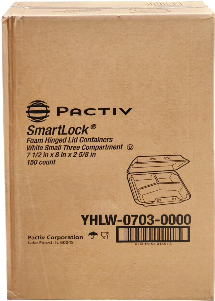 Pactiv - Hinged Foam Container - 3 Comp. - YHLW-0703