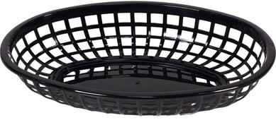 Plastic Food Basket - Oval - Black/Brown/Red - AB-6
