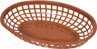 Plastic Food Basket - Oval - Black/Brown/Red - AB-6