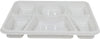 Plastic Tray (Thali) - 6 Compartment - White