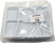 Plastic Tray (Thali) - 6 Compartment - White 20 pk