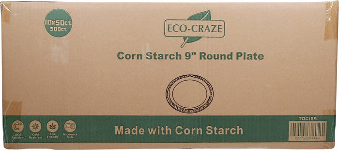 Eco-Craze - 12inch Oval Bagasse Plate - Retail Pack