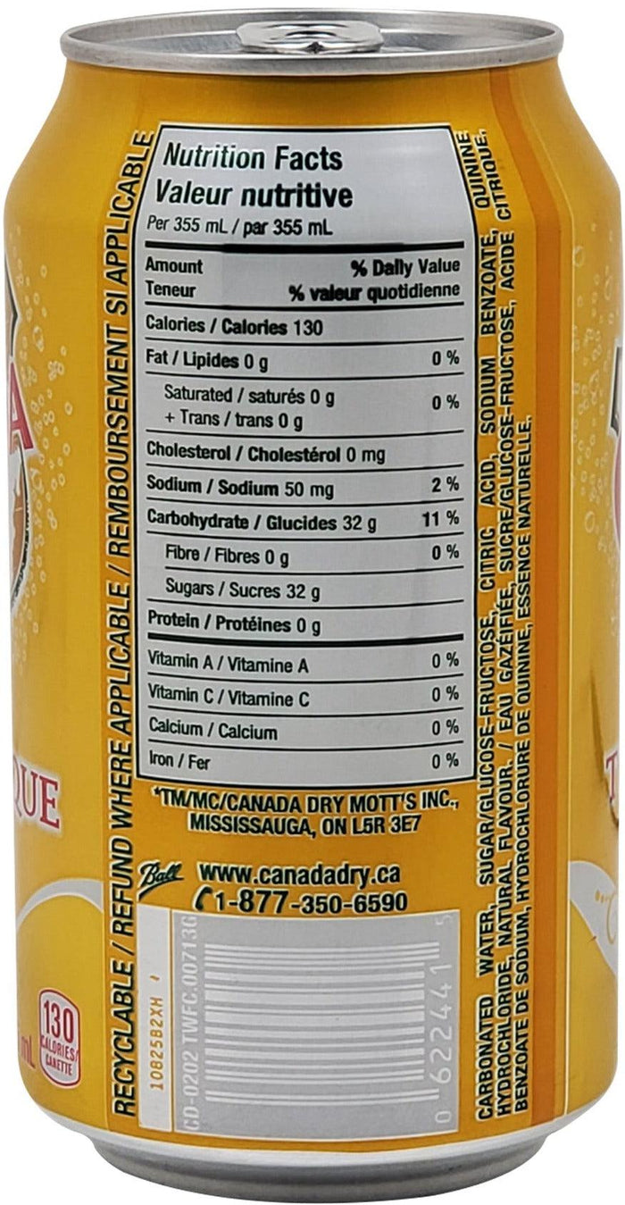 CLR - Canada Dry - Tonic Water - Zero Sugar - Cans