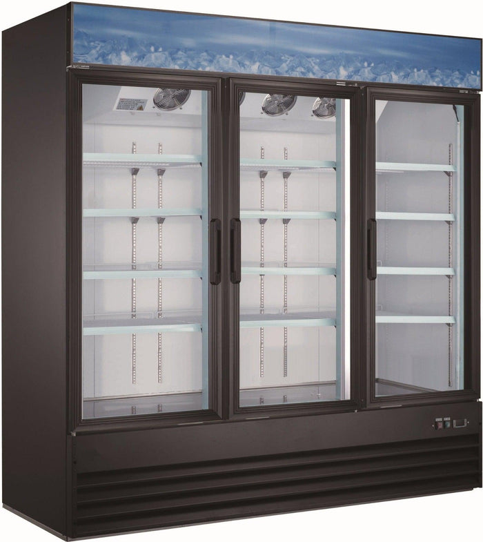 Pro-Kitchen - Merch. Swing Glass 3 Door Refrigerator (53CF) 79X30X81