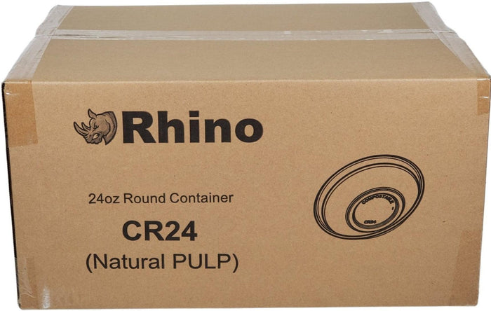 Eco-Craze/Rhino - 24oz Round Natural Pulp Bowl - CR24