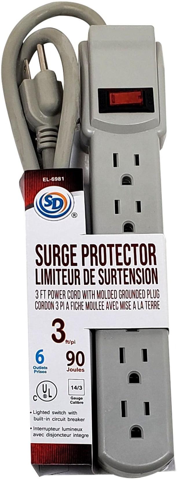 XC - Power Bar - 6 Outlet - 3' Cord