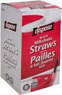 Value+ - 8'' White Plastic Straws - 8mm