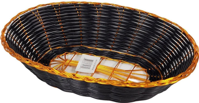 Magnum Oval Bread Basket Black & Gold
