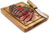 Set Of 4 Steak Knives - Acacia Wooden Handle