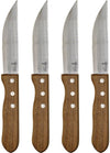 Set Of 4 Steak Knives - Acacia Wooden Handle
