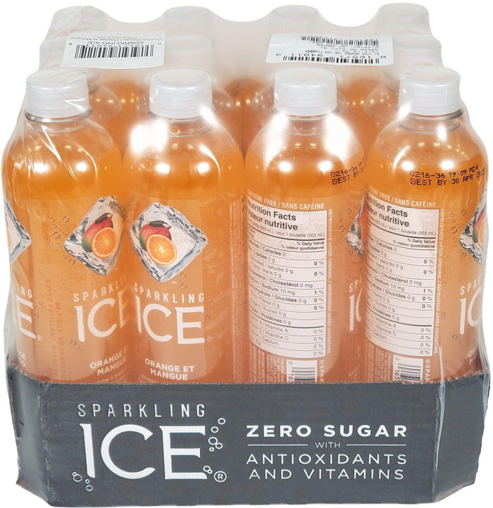 Sparkling Ice - Water Drink - Orange Mango - Bottles