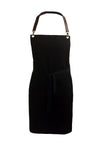 Spirito - Black Apron with Leather Neck Strap - UT18100