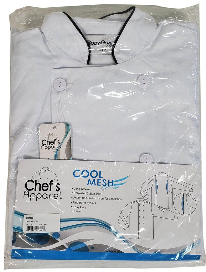 Spirito - Mesh Chef Jacket W/ Vent L/S XS-XL - White - BG21821