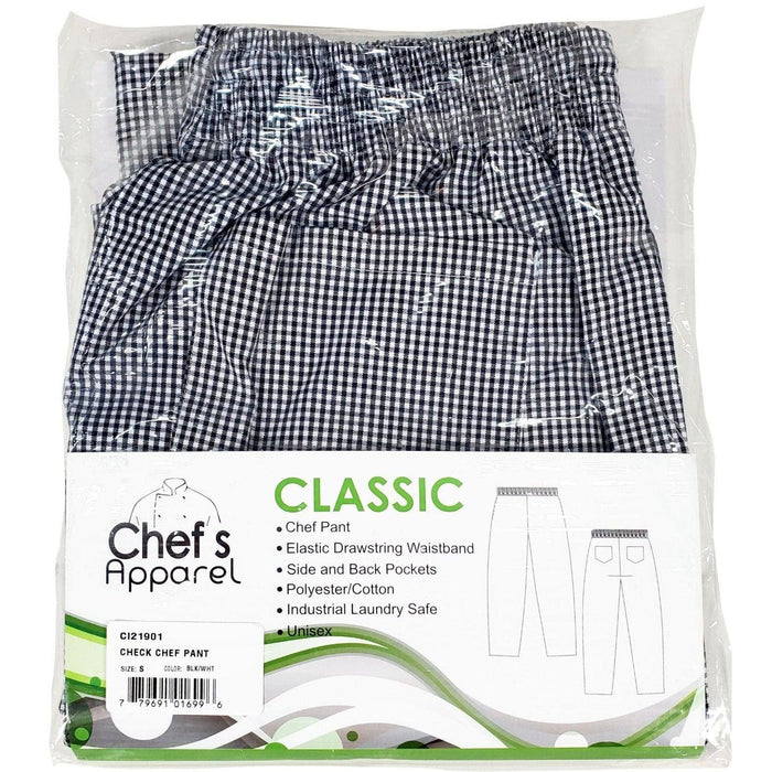 Spirito - Mini Check Chef Pants S-XL - White/Black - CI21901